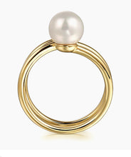 Load image into Gallery viewer, GABRIEL &amp; Co-14K Yellow Gold Diamond and Pearl Bypass Ring LR52679Y45PL