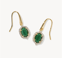 Load image into Gallery viewer, Kendra Scott-Daphne Crystal Frame Gold in Green Malachite Drop Earrings 9608806768