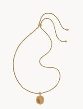 Load image into Gallery viewer, Kendra Scott-Tiger Striped Daphne Vintage Gold Small Long Pendant Necklace in Orange Banded Agate 9608805505
