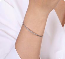 Load image into Gallery viewer, Gabriel &amp; Co-14K White Gold Bujukan Diamond Bar Split Bangle BG4262-62W45JJ.LOCK