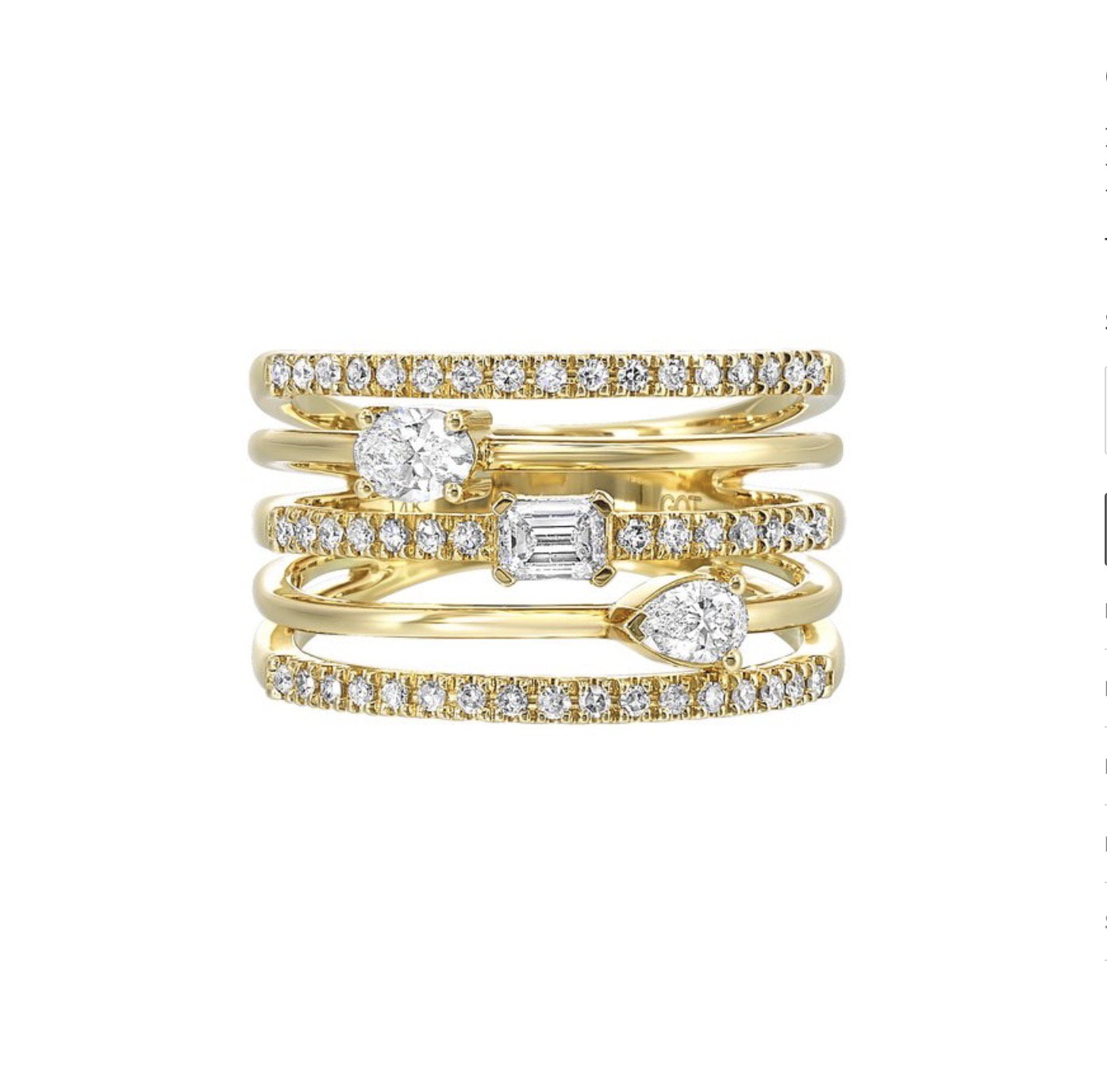 14Kt Yellow Gold Diamond 3/4Ctw Ring RG12327-4YCSC