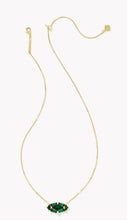 Load image into Gallery viewer, KENDRA SCOTT Lindy Rae Elisa Gold Short Pendant Necklace in Green 9608871600