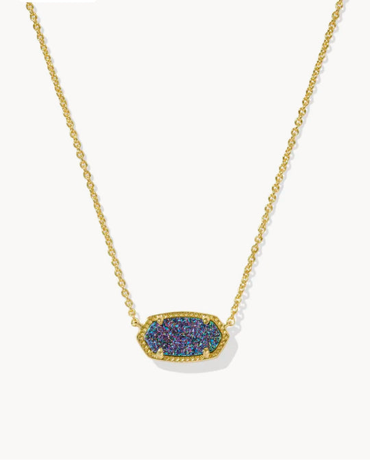 KENDRA SCOTT Elisa Gold Short Pendant Necklace in Multi Drusy 4217710685