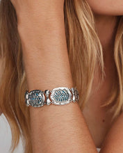 Load image into Gallery viewer, Kendra Scott-Tiger Striped Daphne Vintage Silver Statement Bracelet in Blue Marble 9608805518