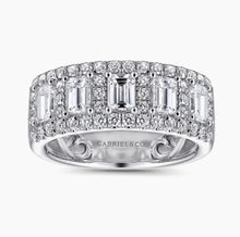 Load image into Gallery viewer, GABRIEL&amp;Co-Wide 14K White Gold Emerald Cut Fancy Diamond Anniversary Band - 1.75 ct
AN12426W44JJ