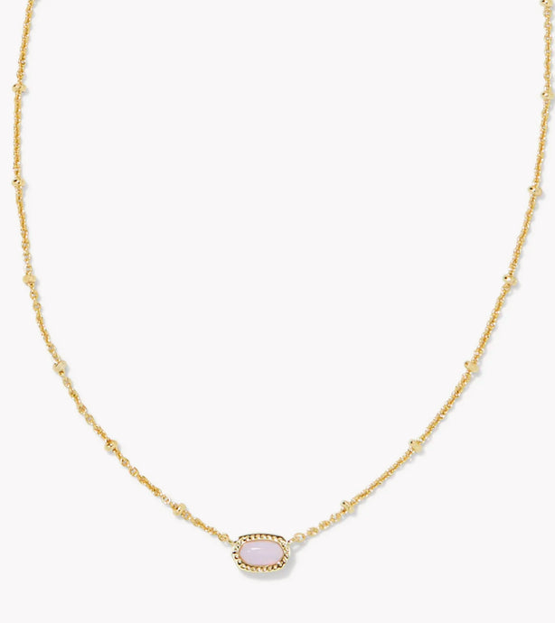 Kendra Scott-Box Mini Elisa Gold Satellite Short Pendant Necklace in Pink Opalite 9608876871