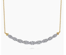 Load image into Gallery viewer, Gabriel &amp; Co-14K White and Yellow Gold Diamond Bujukan Twisted Bar Necklace NK7523M45JJ