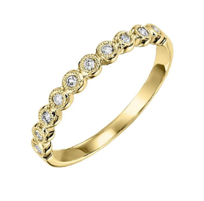 14KT Yellow Gold & Diamond Classic Book Stackable Fashion Ring D.10TW FR1083-4YD