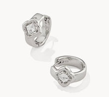 Load image into Gallery viewer, Kendra Scott-Mallory Crystal Silver Huggie Earrings 9608805661