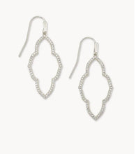 Load image into Gallery viewer, KENDRA SCOTT Abbie Silver Open Frame Earrings in White Crystal 4217719626