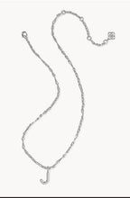 Load image into Gallery viewer, KENDRA SCOTT Bubble Letter J Silver Short Pendant Necklace 9608805604