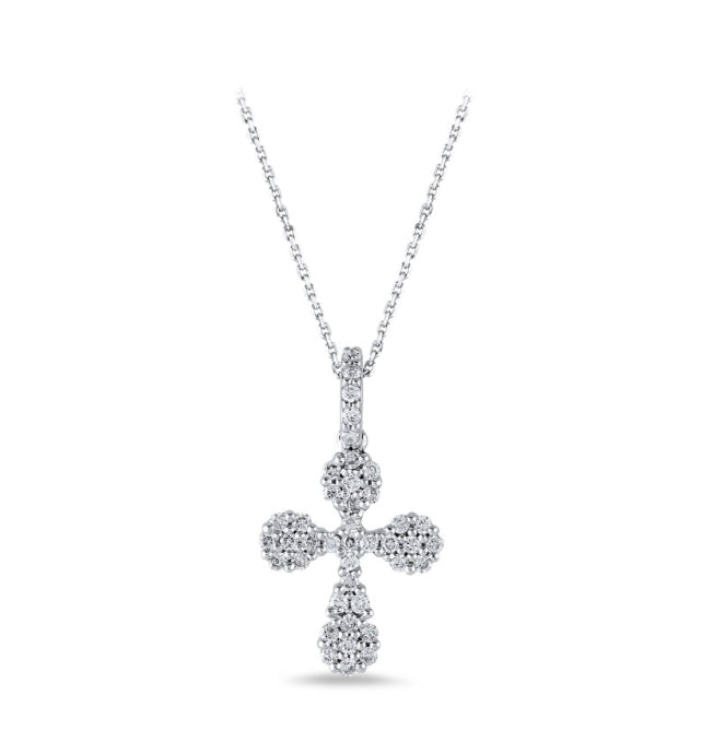 14K White Gold Cross Diamond .16TW PD024233-114 *