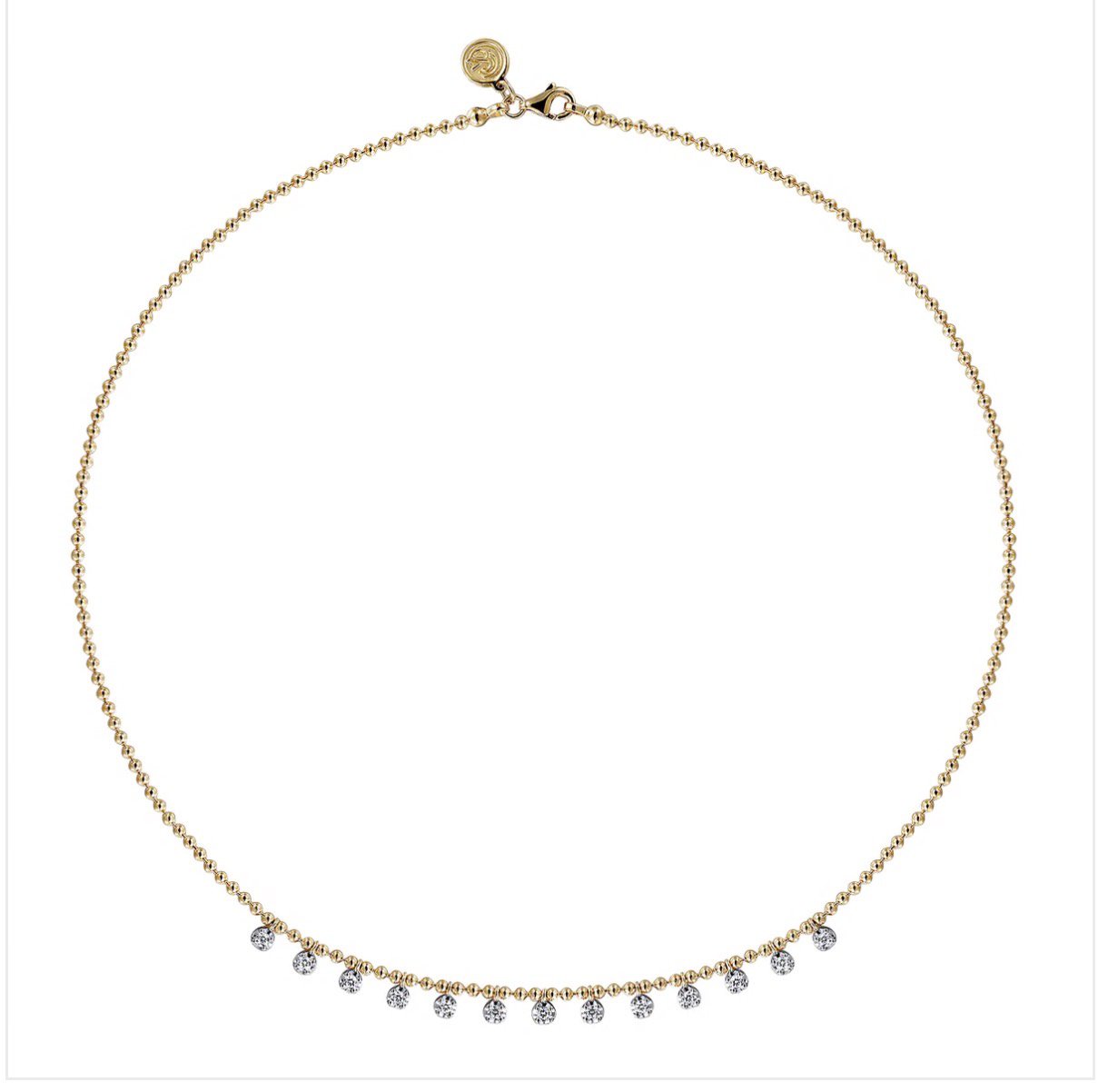 GABRIEL & Co 14K Yellow Gold Diamond Drop Necklace NK7233Y45JJ