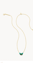 Load image into Gallery viewer, Kendra Scott-Blair Gold Butterfly Small Short Pendant Necklace in Green Mix 9608862770