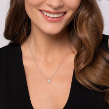 Load image into Gallery viewer, Gabriel &amp; Co-14K White Gold Pearl and Diamond Halo Pendant Necklace NK7268W45PL