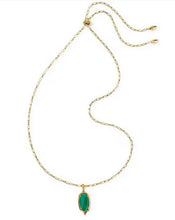 Load image into Gallery viewer, KENDRA SCOTT Dani step frame long necklace gold green malachite 9608806775