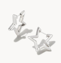Load image into Gallery viewer, Kendra Scott-Star Huggie Earrings in Silver Metal 9608856030