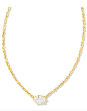 Load image into Gallery viewer, Kendra Scott-2-Piece Cailin Cubic Zirconia Pendant Necklace and Huggie Earrings Gift Set w/Lid 9608890949