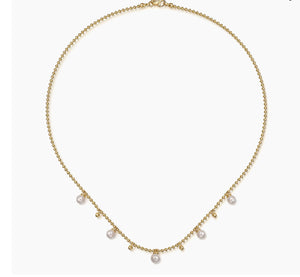 GABRIEL & Co.-14K Yellow Gold Bujukan Beads and Pearl Droplet Necklace Nk7690Y4JPL