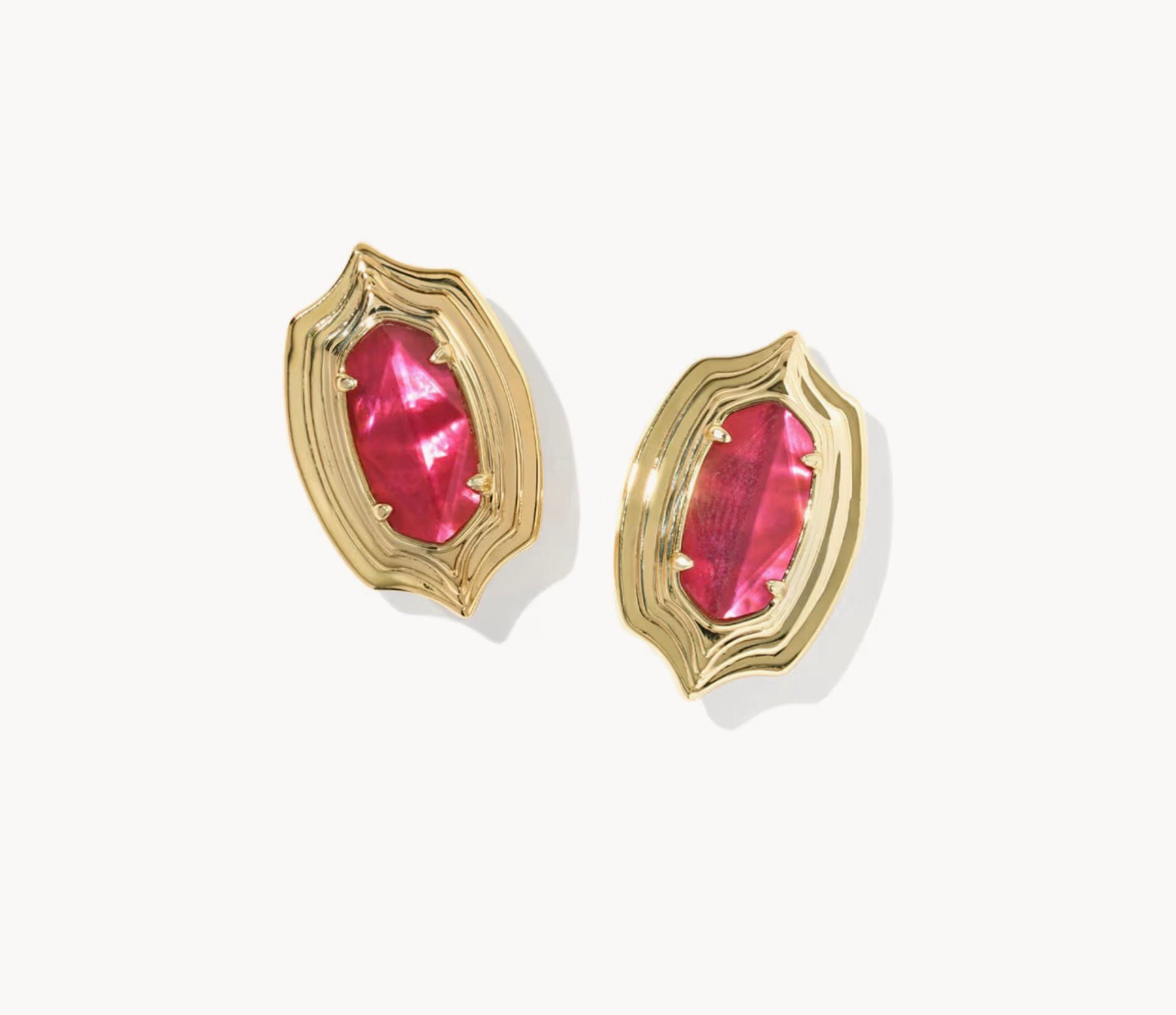 Kendra Scott-Ellie Stepped Frame Gold Stud Earrings 9608806784