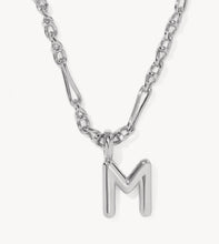 Load image into Gallery viewer, KENDRA SCOTT Bubble Letter M Silver Short Pendant Necklace 9608805610