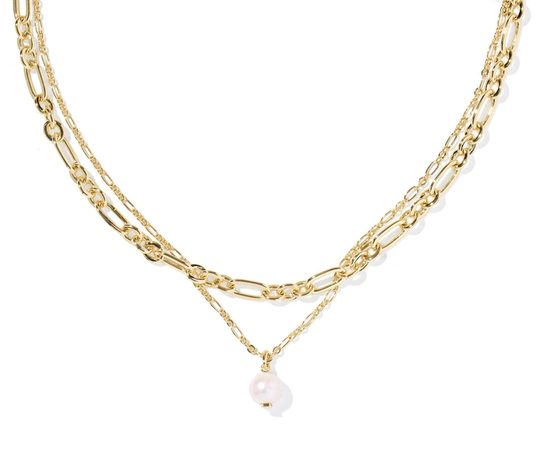 KENDRA SCOTT-Ashton Multi Strand Necklace Gold  Freshwater Cultured Pearl 9608880347