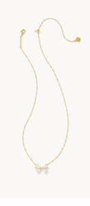 Kendra Scott-Blair Gold Bow Small Short Pendant Necklace in Iridescent Drusy 9608871667