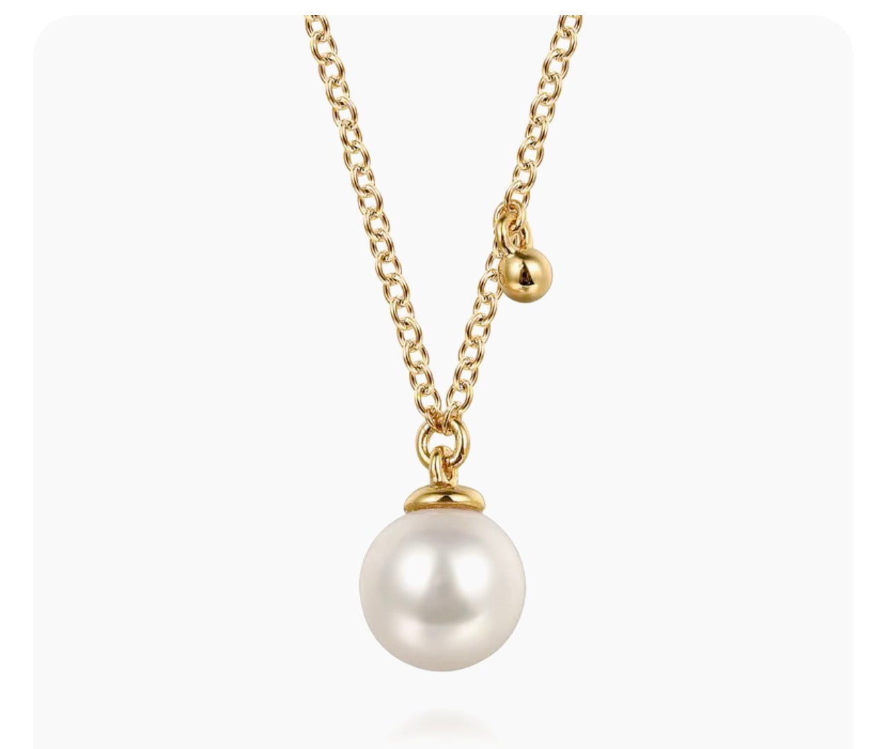 Gabriel & Co Pendant Necklace Drop 14K Yellow Gold Pearl NK7669Y4JPL