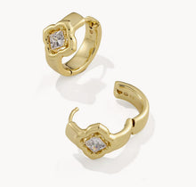 Load image into Gallery viewer, Kendra Scott-Mallory Crystal Gold Huggie Earrings 9608805660