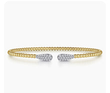 Load image into Gallery viewer, Gabriel &amp; Co-14K Yellow Gold Bujukan Diamond Teardrops Bangle BG4230-57Y45JJ