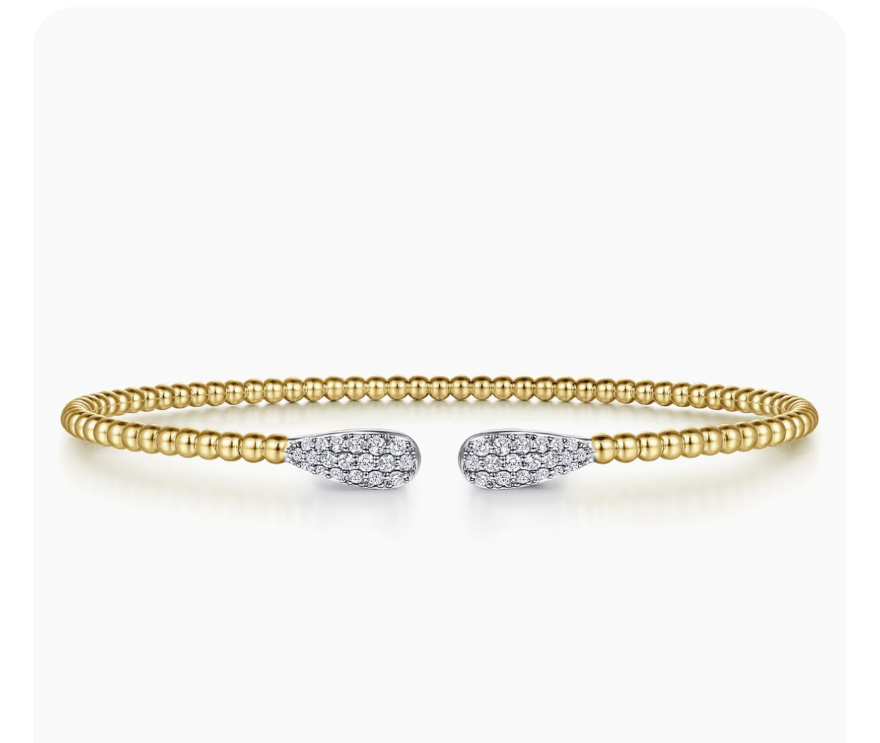 Gabriel & Co-14K Yellow Gold Bujukan Diamond Teardrops Bangle BG4230-57Y45JJ