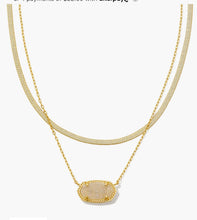 Load image into Gallery viewer, Kendra Scott-Elisa Herringbone Gold Multi Strand Necklace in Iridescent  9608856672