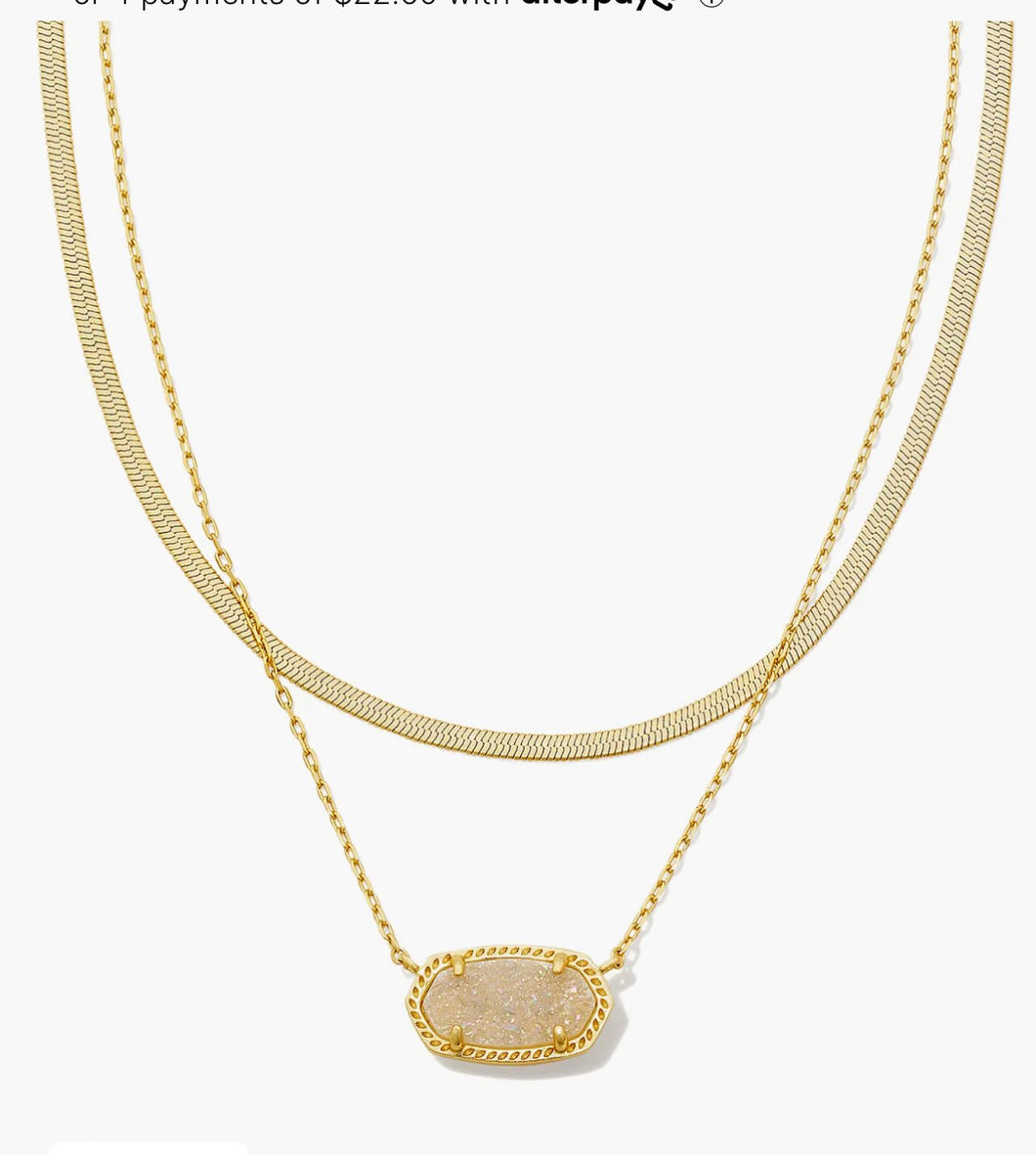 Kendra Scott-Elisa Herringbone Gold Multi Strand Necklace in Iridescent  9608856672