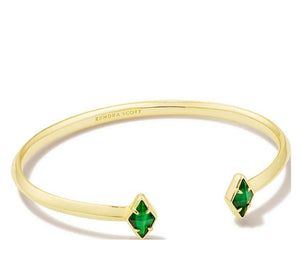 Kendra Scott-Kinsley Cuff Brac gold Kelly green ilusion 9608856156