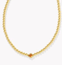 Load image into Gallery viewer, Kendra Scott-Abbie Gold Beaded Necklace in Marbled Amber Illusion 9608867576