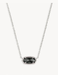 KENDRA SCOTT Elisa Silver Pendant Necklace in Black Opaque Glass 4217711455