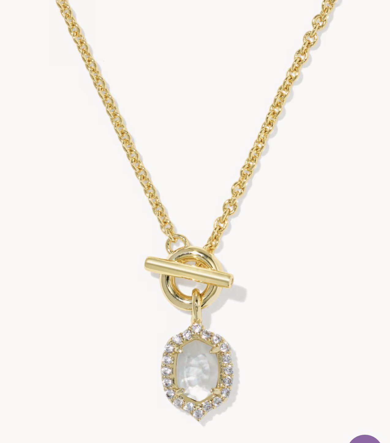 Daphne Crystal Frame Gold Toggle Necklace 9608806760