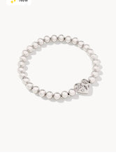 Load image into Gallery viewer, KENDRA SCOTT 
Holland Silver Heart Stretch Bracelet in White Crystal 9608875761