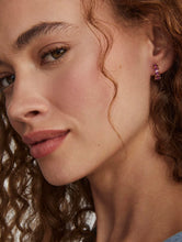 Load image into Gallery viewer, KENDRA SCOTT Cailin Gold Huggie Earrings in Purple Crystal 9608862035