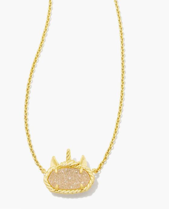 Kendra Scott-Elisa Unicorn Gold Short Pendant Necklace in Iridescent Drusy
 9608856842