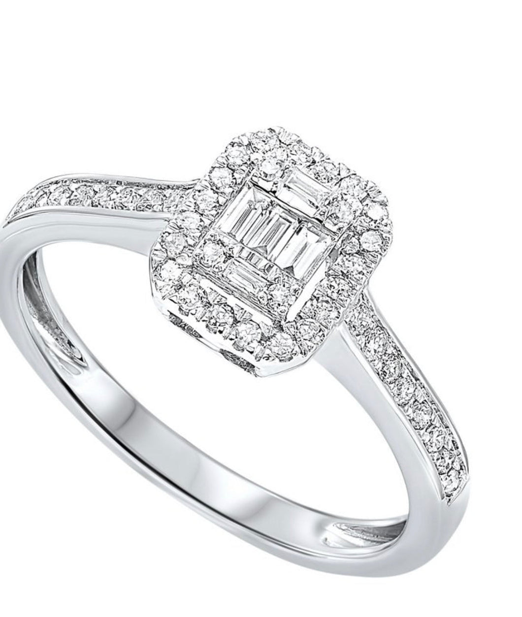 14K WG DIAMOND Rectangular Halo Ring In (1ctw) RG10225-4WC