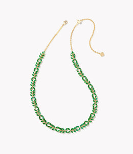 KENDRA SCOTT Rosalie Gold Tennis Necklace in Green Crystal 9608873100