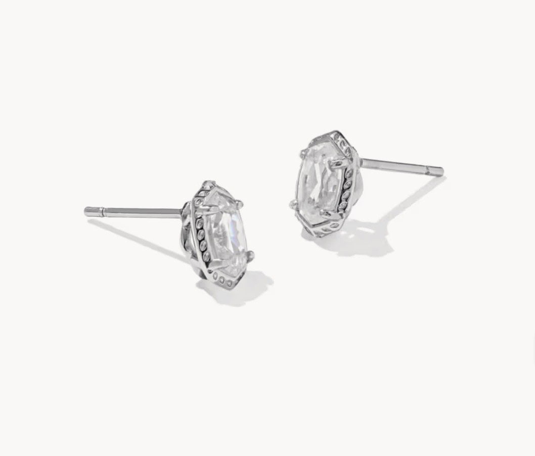 KENDRA SCOTT Mini Ellie Luxe Silver Stud Earrings 9608806894