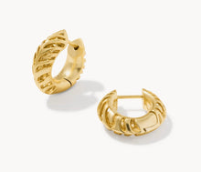 Load image into Gallery viewer, Kendra Scott-Tiger Striped Mikki Gold Huggie Earrings 9608805535