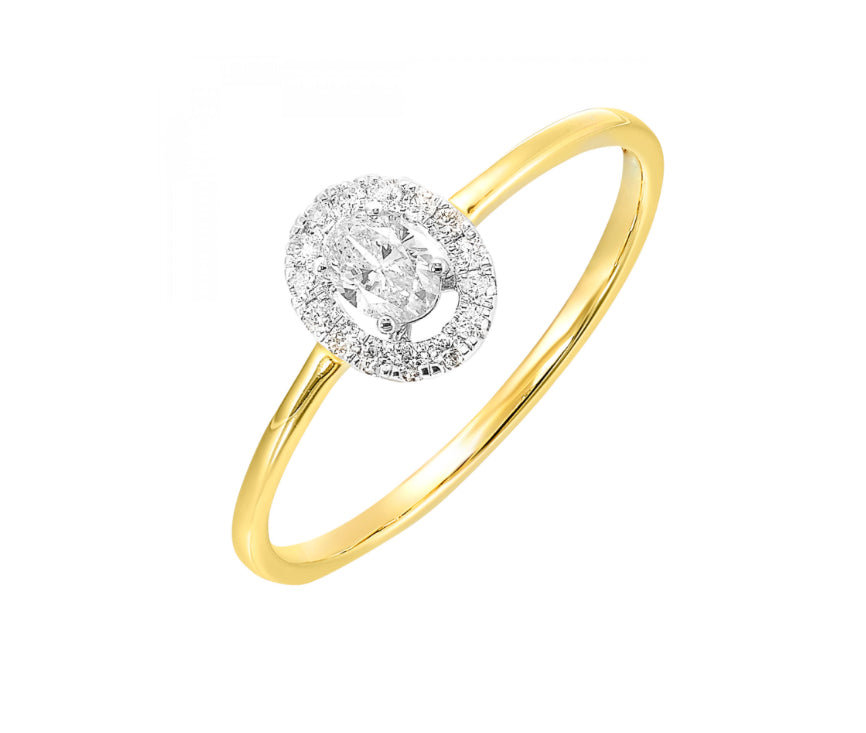 14Kt White Yellow Gold Diamond 1/4Ctw Ring RG14092-4YWC