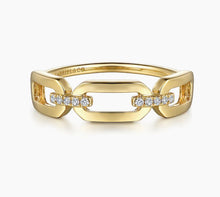 Load image into Gallery viewer, Gabriel &amp; Co-14K Yellow Gold Diamond Link Chain Ladies Ring LR52499Y45JJ