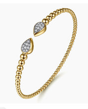 Load image into Gallery viewer, GABRIEL &amp; Co.-14K Yellow Gold Bujukan Pave Diamond Split Bangle Bracelet BG5048-62Y45JJ