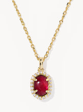 Load image into Gallery viewer, Kendra Scott-Daphne Gold Crystal Frame Short Pendant Necklace in Dark Burgundy Illusion 9608890553