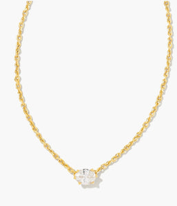 Kendra Scott -Cailin Gold Pendant Necklace in White Crystal 9608862085