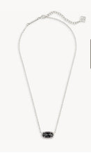 Load image into Gallery viewer, KENDRA SCOTT Elisa Silver Pendant Necklace in Black Opaque Glass 4217711455
